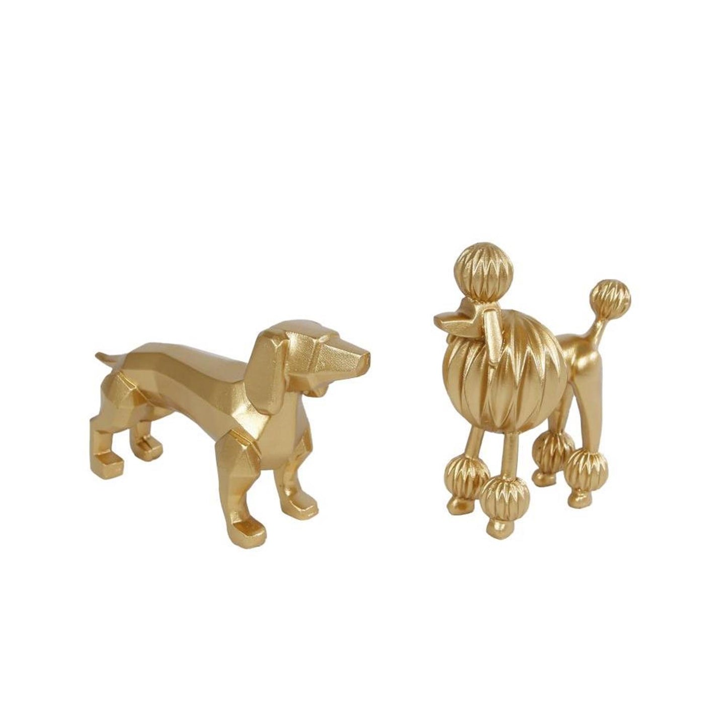 Cozydecor statue de chien en polystone doré 12cm