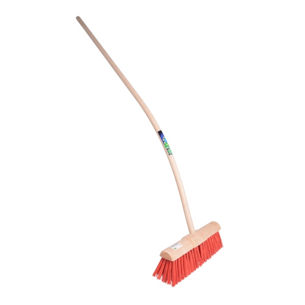 Balai municipal Mm eurotool 45cm fibre artificielle rouge mm manche ergo 170cm