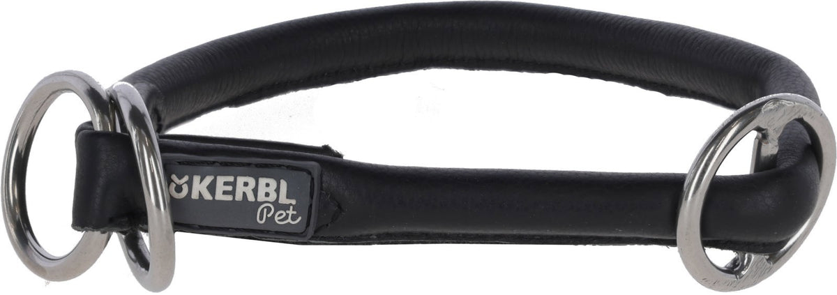Collier en cuir de vache Roma avec bouchon 55 cm 8 mm noir