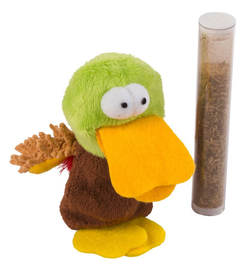 Jouet pour chat canard avec herbe à chat en tube 9 cm