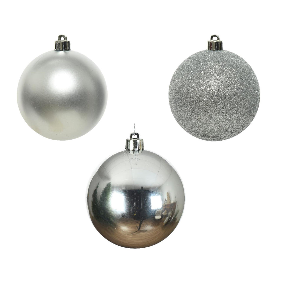 Decoris Boules de Noël 6cm plastique argent 10 pcs
