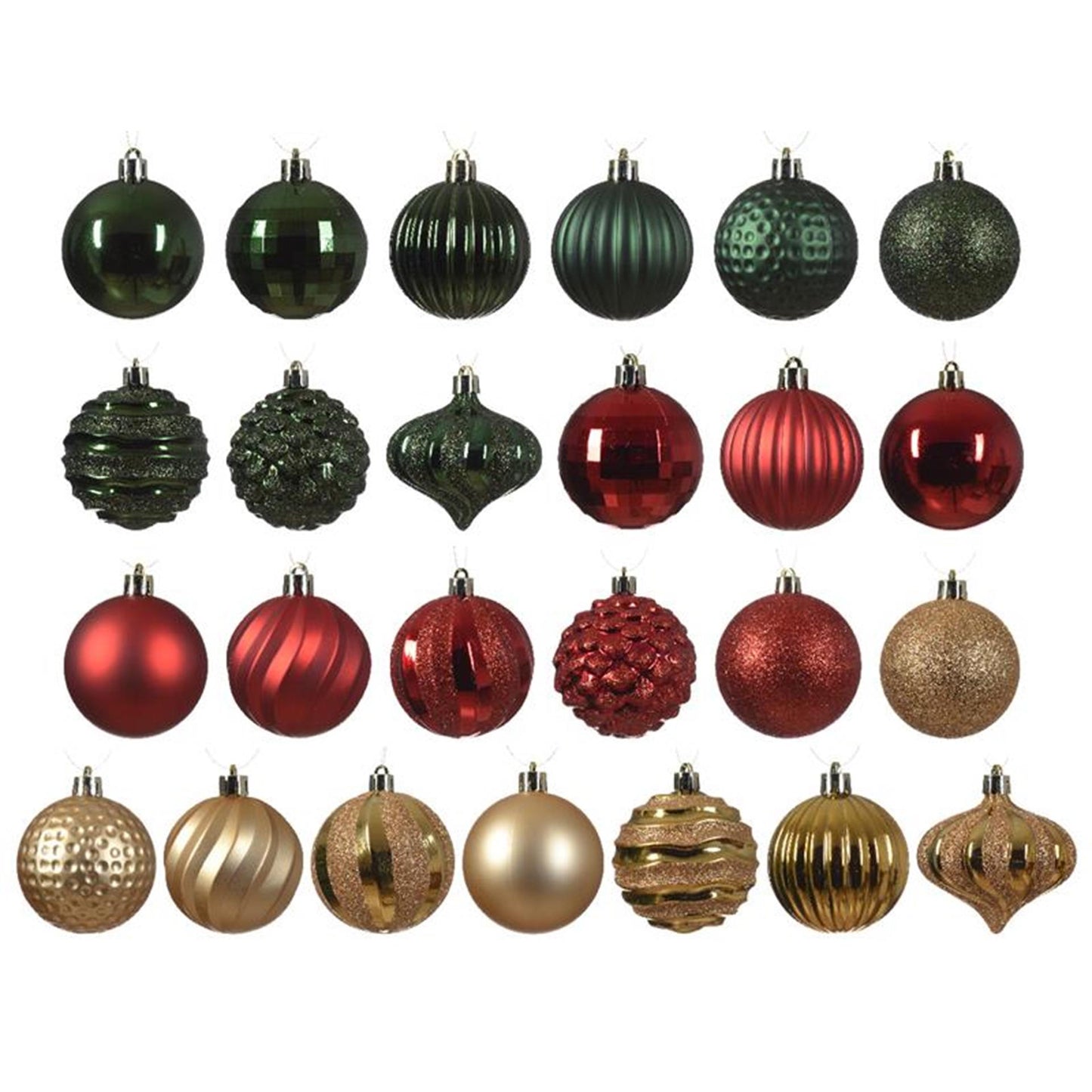 Decoris Boules de Noël en plastique 30 pcs.traditionnel