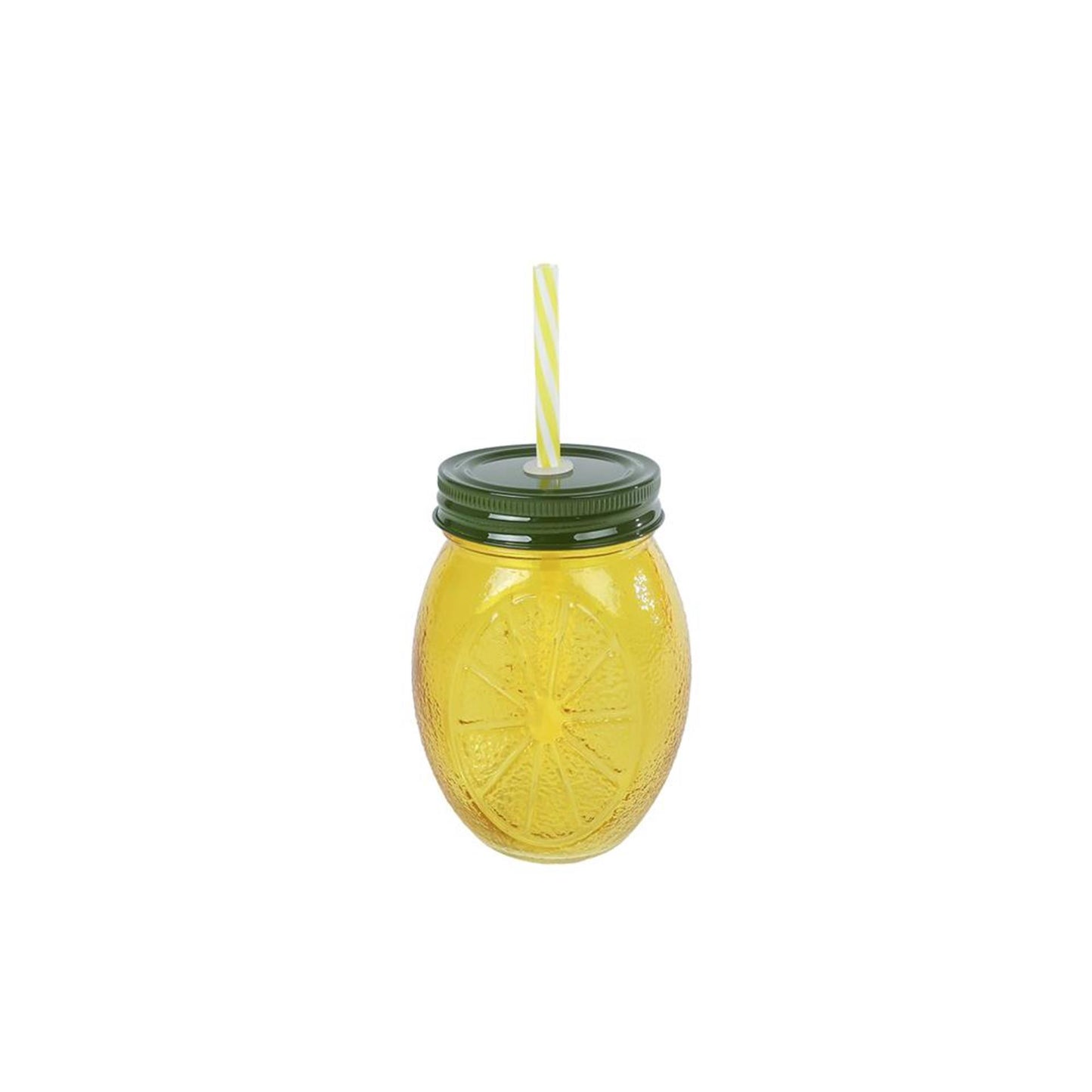 Verre à boire au citron avec paille