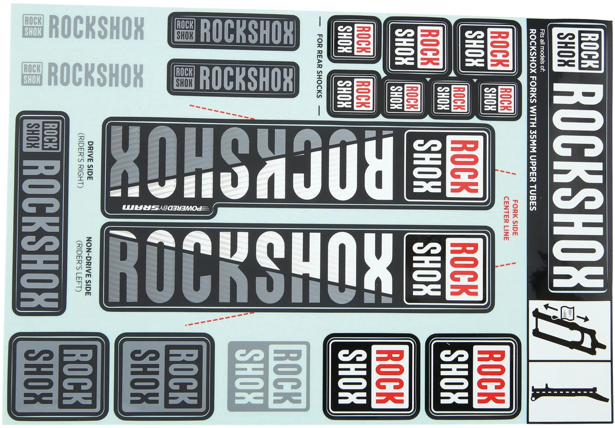 Decal rockshox set blanc