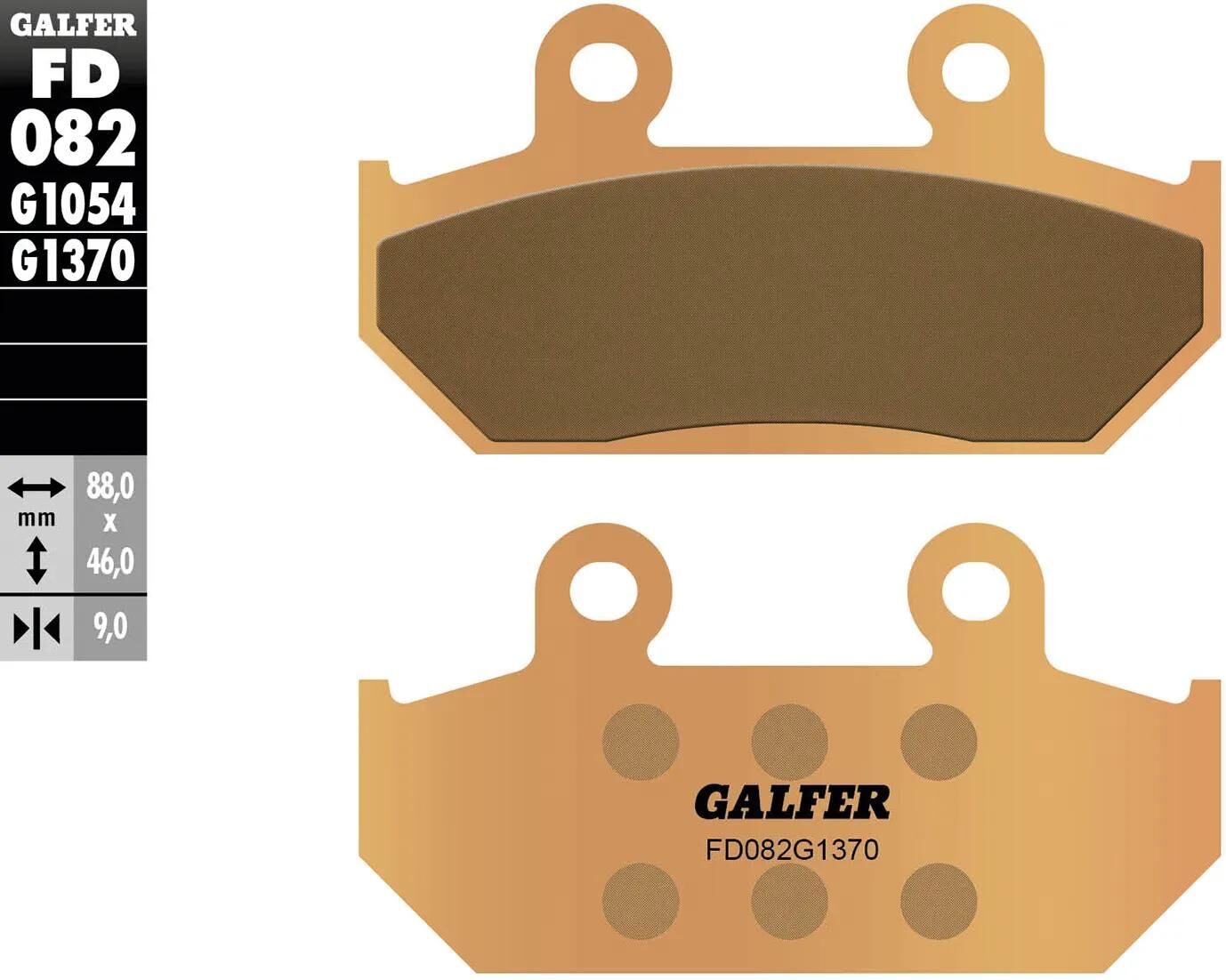 Galfer plaquettes de frein fd082 plaquette de frein fd082 g1370 métal fritté
