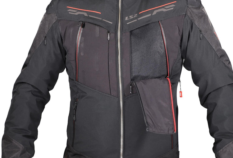 Ls2 veste zirconium evo homme veste zirconium evo homme noir rouge gr. m