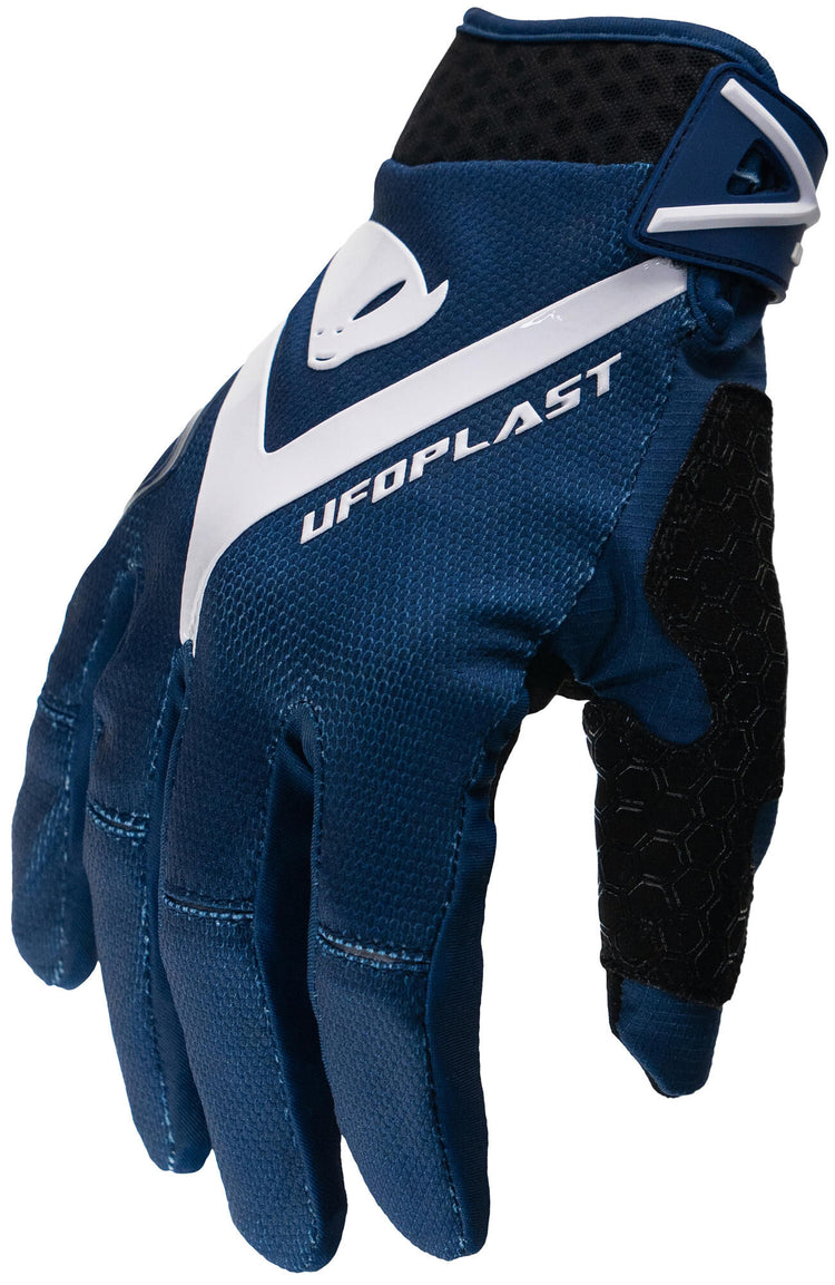 UFO fait pipi gant de motocross Hayes. gants ufo hayes marine blanc gr. je
