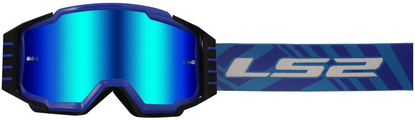 Ls2 charger pro lunettes de motocross lunettes charger pro bleu