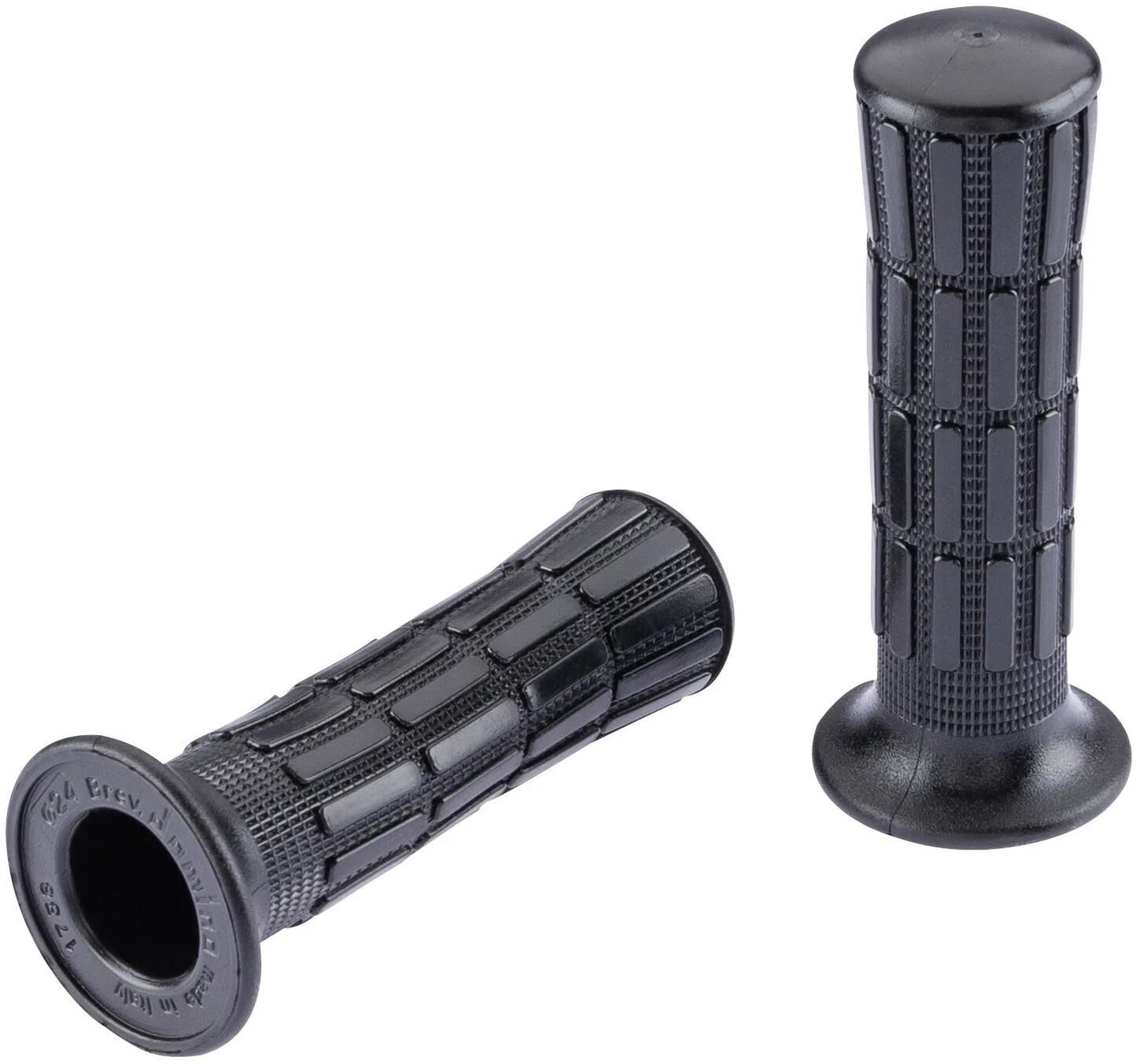 Poignée Domino en caoutchouc style Yamaha. poignée en caoutchouc 1496 bw 112mm fermée