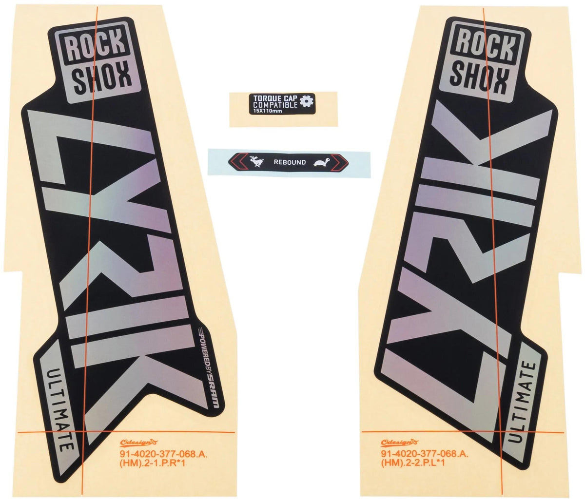 Decal rockshox set rs lyrik ult. Arc-en-ciel