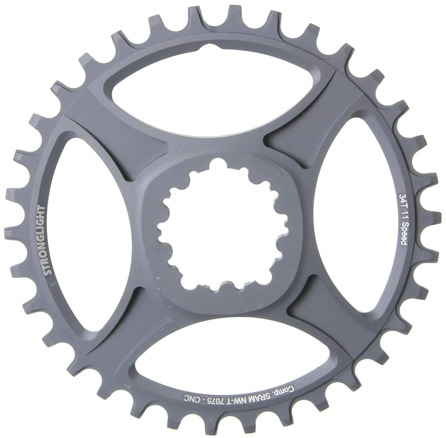 Stronglight Chain Ring Strongl.ht3 34t Inner Alu Black