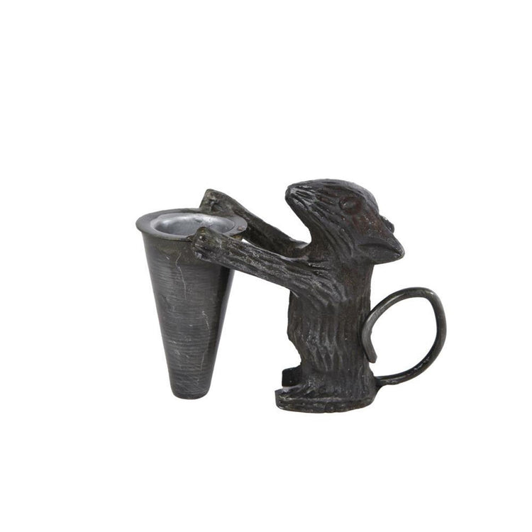 Bougeoir souris métal 9,5x4,5x7cm