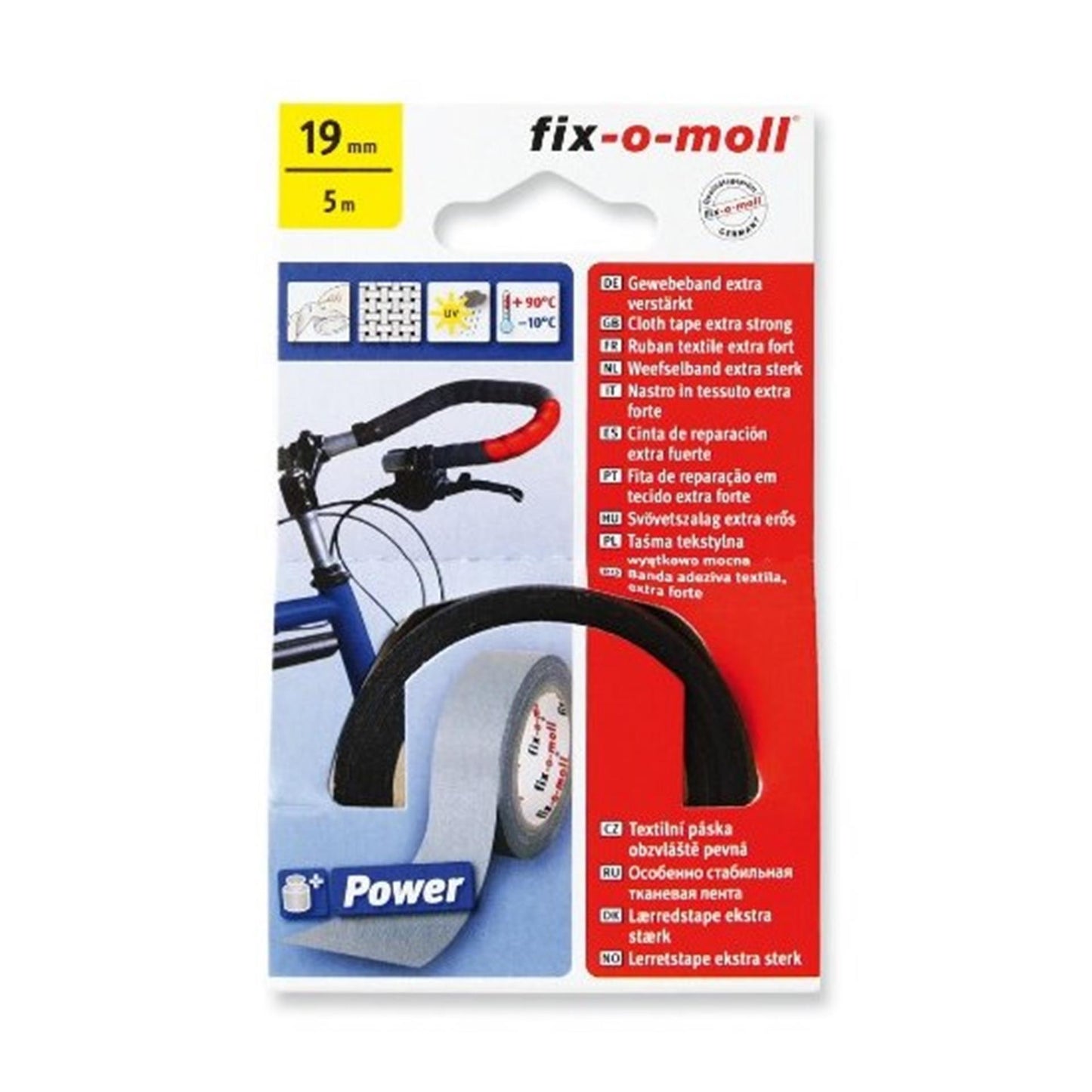 Fix-o-moll powerband textile 5mx19mm noir