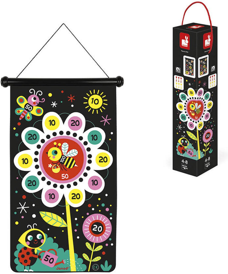 Janod - jeu - jeu de fléchettes de jardin - jeu de fléchettes magnétique double face