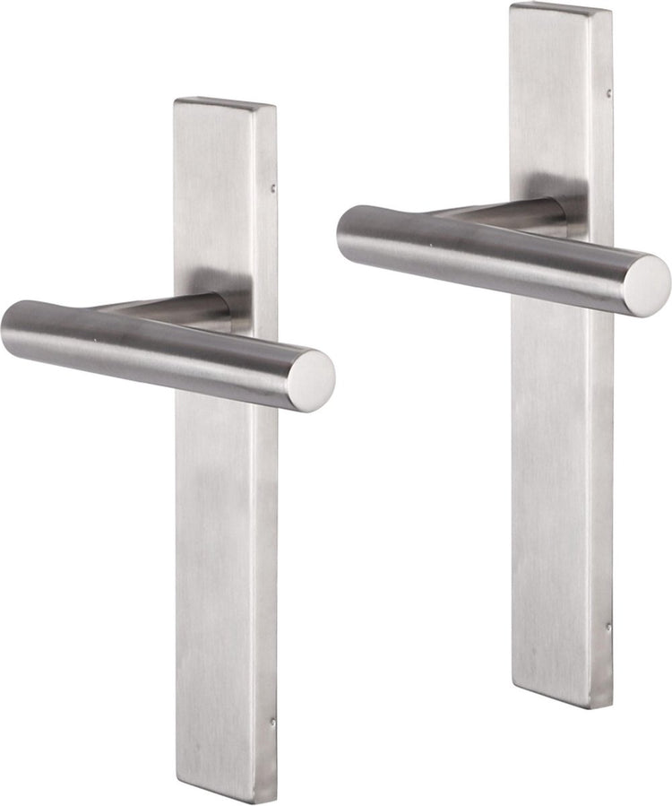 Poignée de porte Impresso - Chelsea - pour l'intérieur - bouclier de porte carré - acier inoxydable - 2 pièces