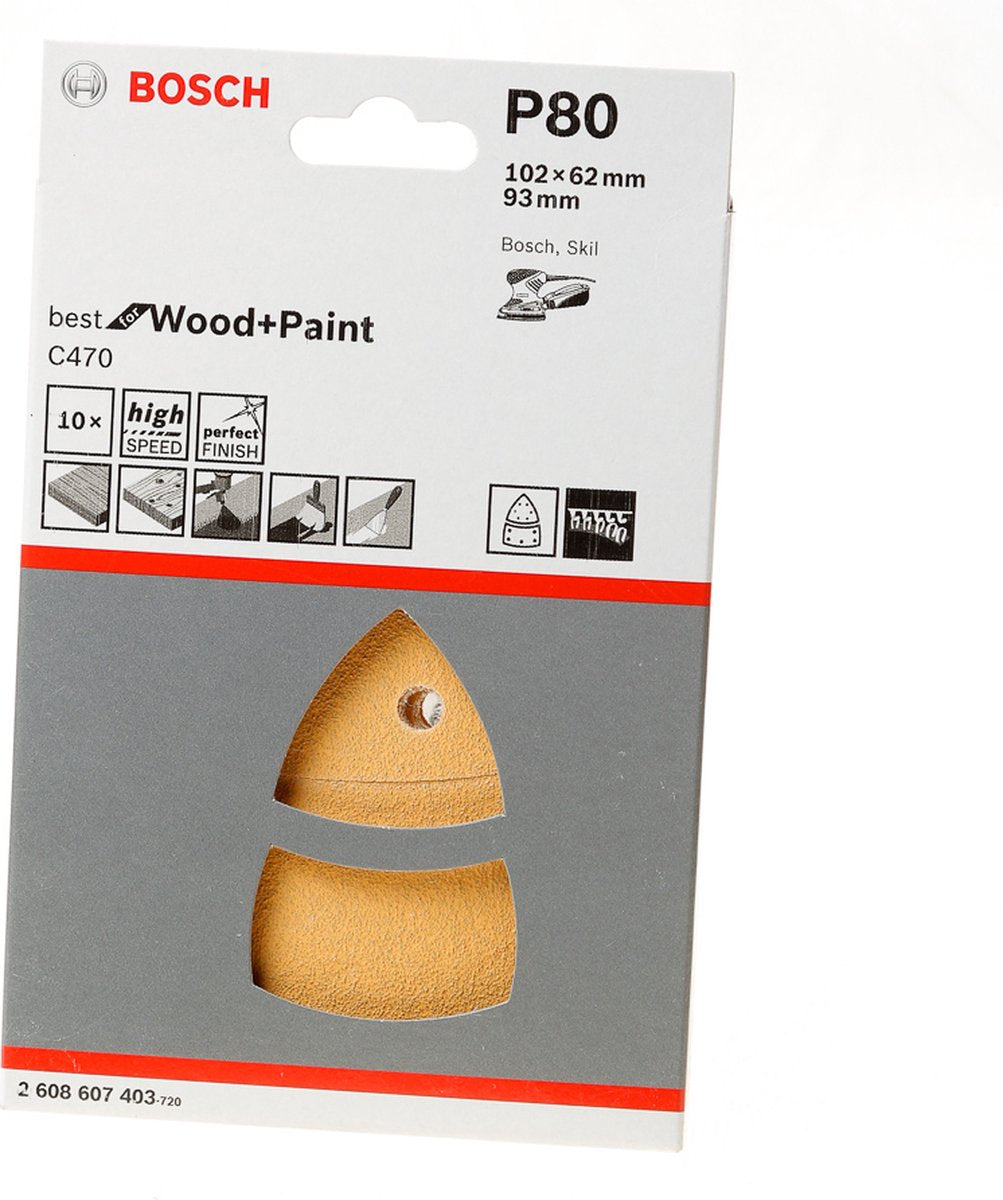 Papier abrasif Bosch 10x expert c470 à 11 trous pour ponçage multiple...