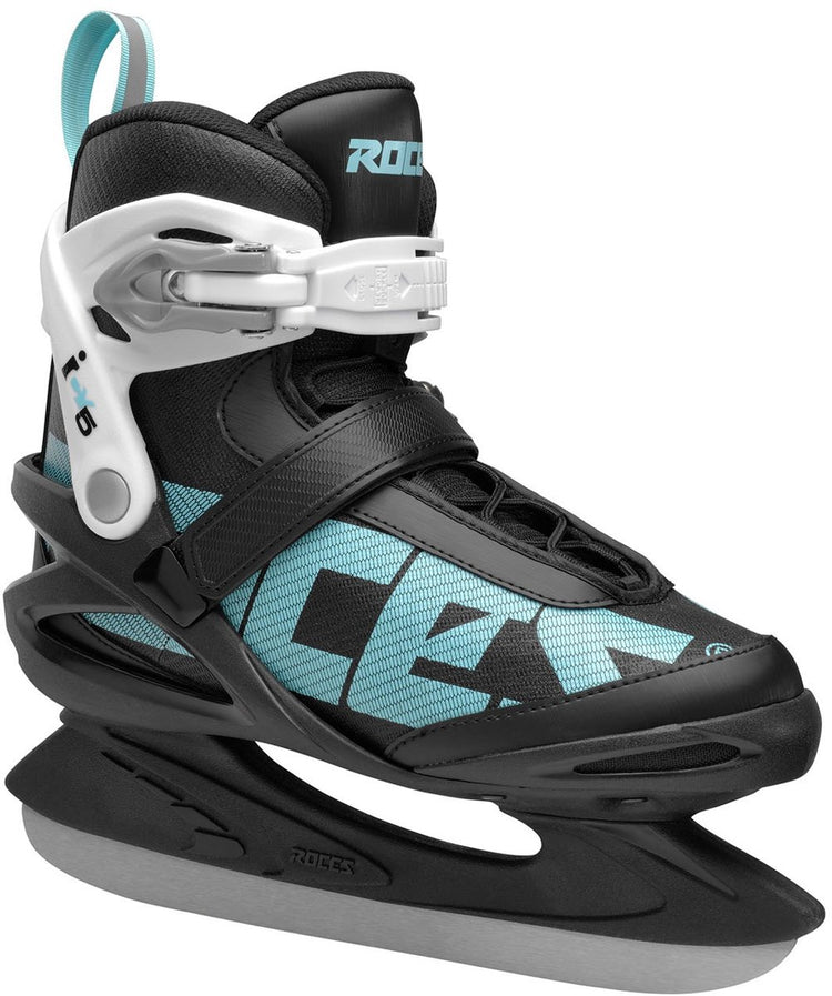 Roces – icy 5 – patins de hockey sur glace – patins femmes – noir bleu – doublure thermo fit renfort de cheville renforcé – taille eu 37