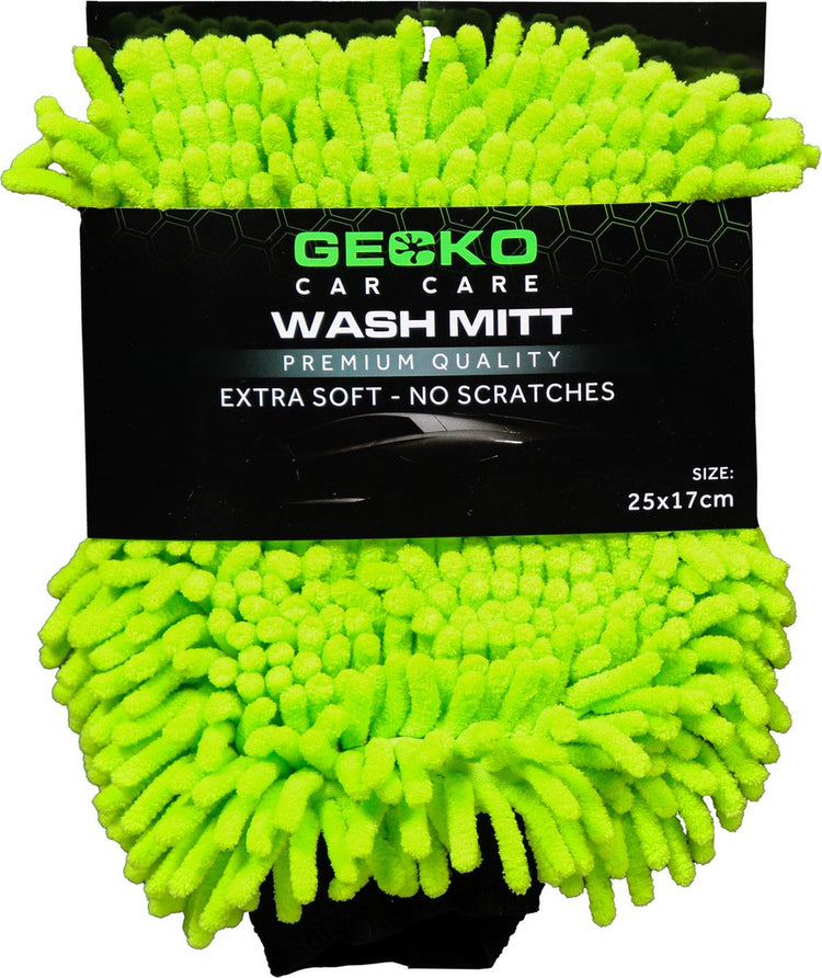 Gecko car care gecko gant de lavage en microfibre 2-en-1 25x17cm