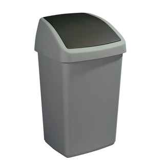 Sunware Sunware Recycle Bin avec couvercle swing 50L Silver Grey