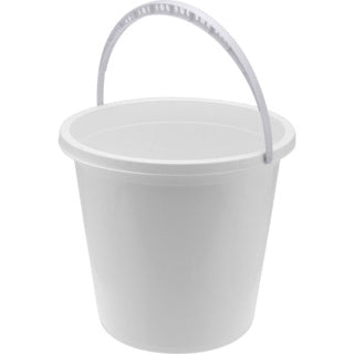 Godet blanc avec poignée en plastique gris 10L