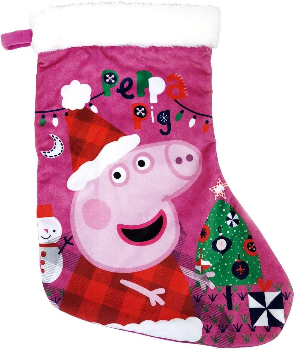 Peppa pig chaussette de Noël coin douillet 42 cm polyester