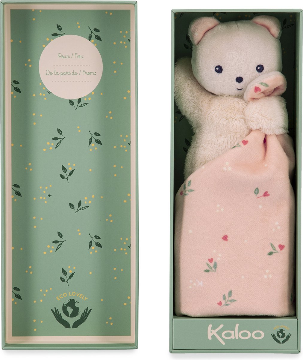 Kaloo - carre douceur - doudou - ours - rose