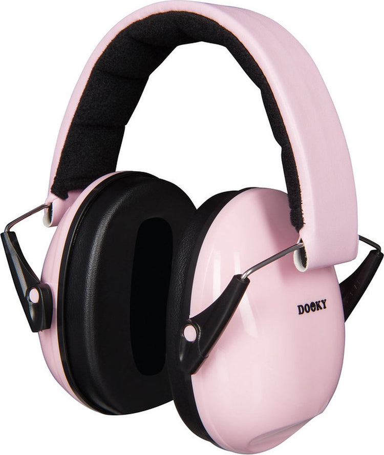 Dooky® protection auditive dooky enfants - casque réglable 5-16 ans - isolation 28db - idéal pour l'école, les événements, les environnements très fréquentés - cache-oreilles avec sac de rangement - casque antibruit - rose