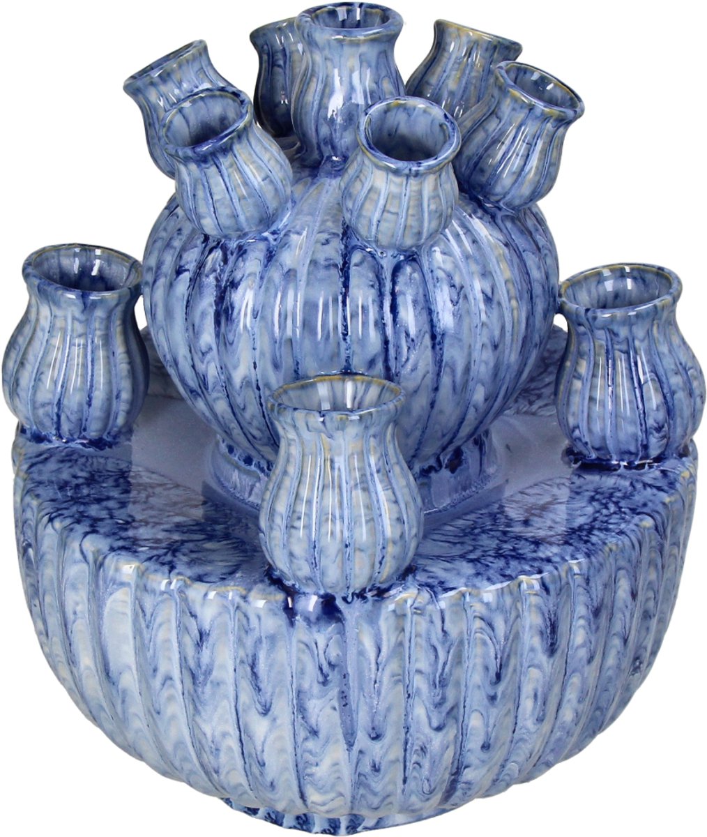Vase collection Hd faïence bleu 23,5x23,5x27,5cm
