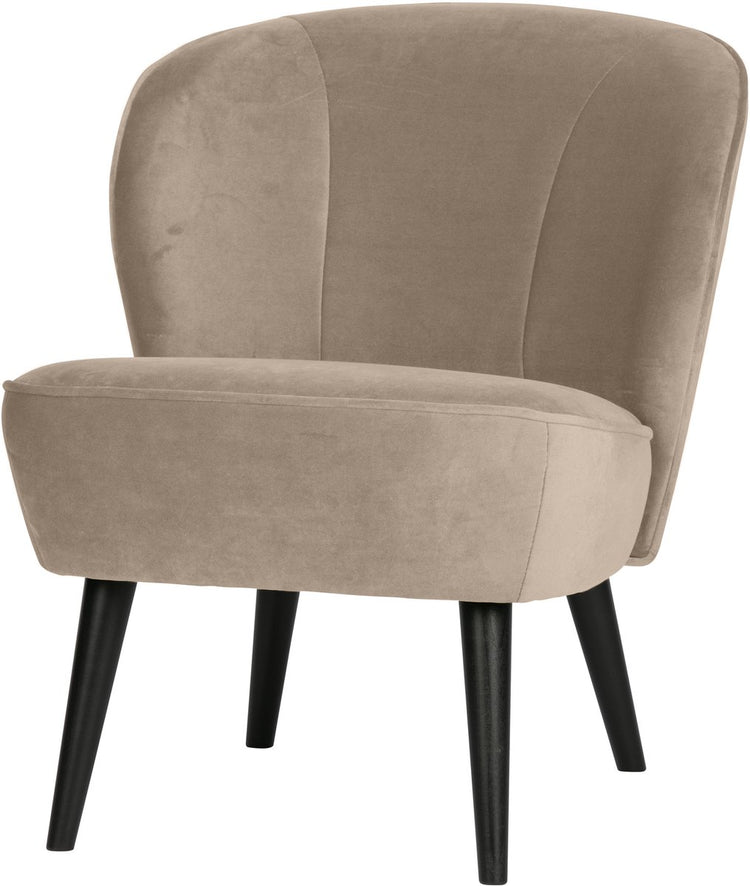 Fauteuil sara Woood - velours - kaki - 59x71x70