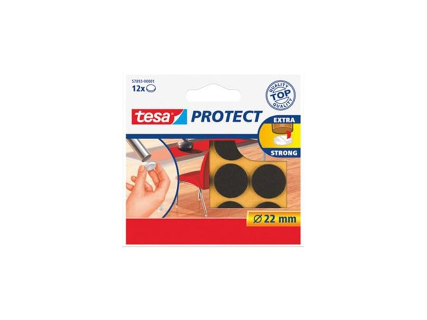 Tesa feutre de protection marron ø22mm 12 pcs.