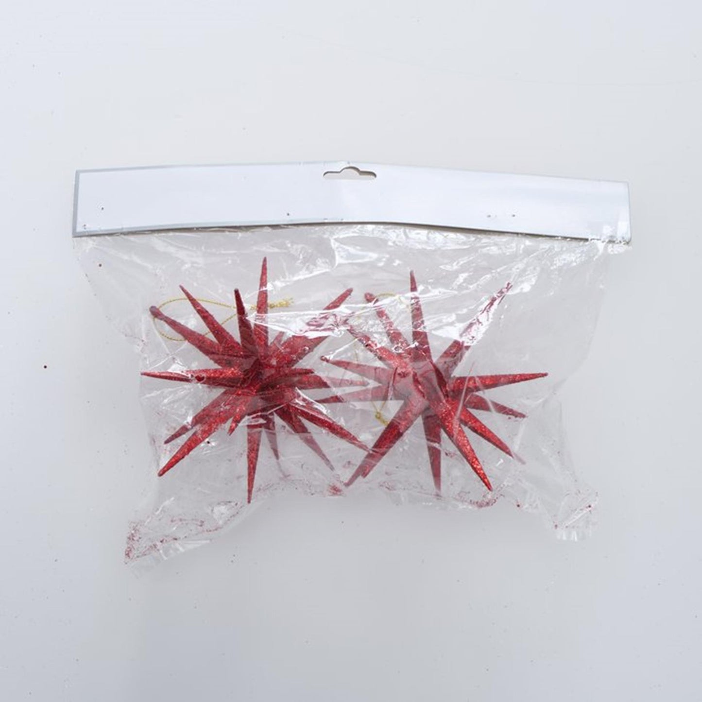 Boltze home Pendentif de Noël étoile pailletée 2 pièces rouge