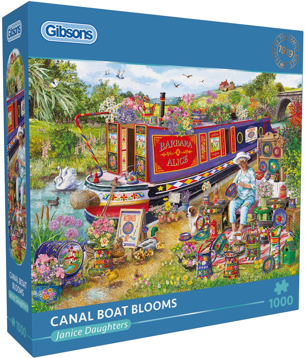 Gibsons - fleurs de bateau fluvial - filles janice - 1000 pièces - 68×49cm - puzzle pour adultes