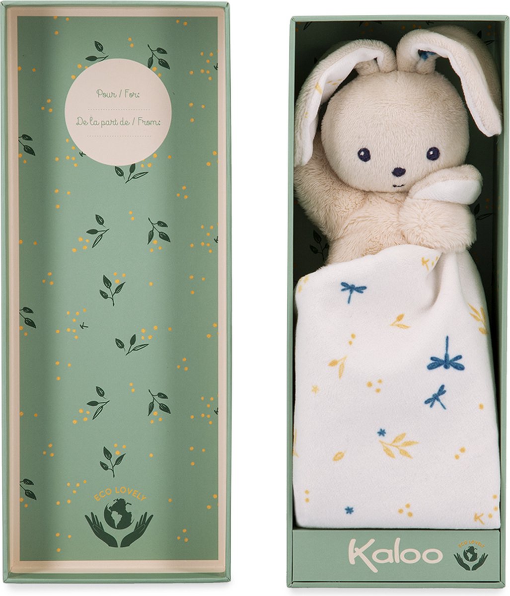 Kaloo - carre douceur - doudou - lapin - blanc