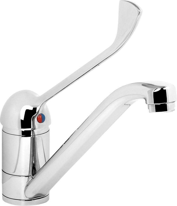 Robinet de cuisine intelligent Plieger - 1 levier long - robinet de cuisine bec bas - robinet en laiton - chrome