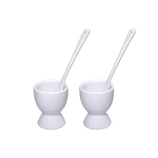 Tasses à œufs m cuillère blanc ensemble de 2