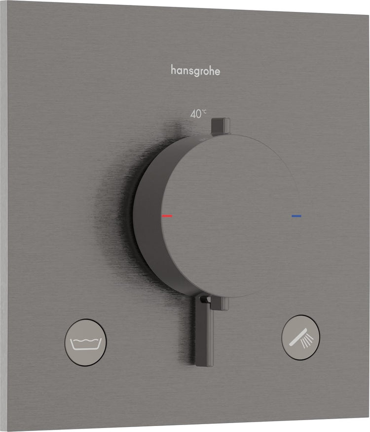 Hansgrohe ecostat confort e - thermostat intégré - thermostat ecostat - combinaison de sécurité en1717 - 2 fonctions - chrome noir brossé
