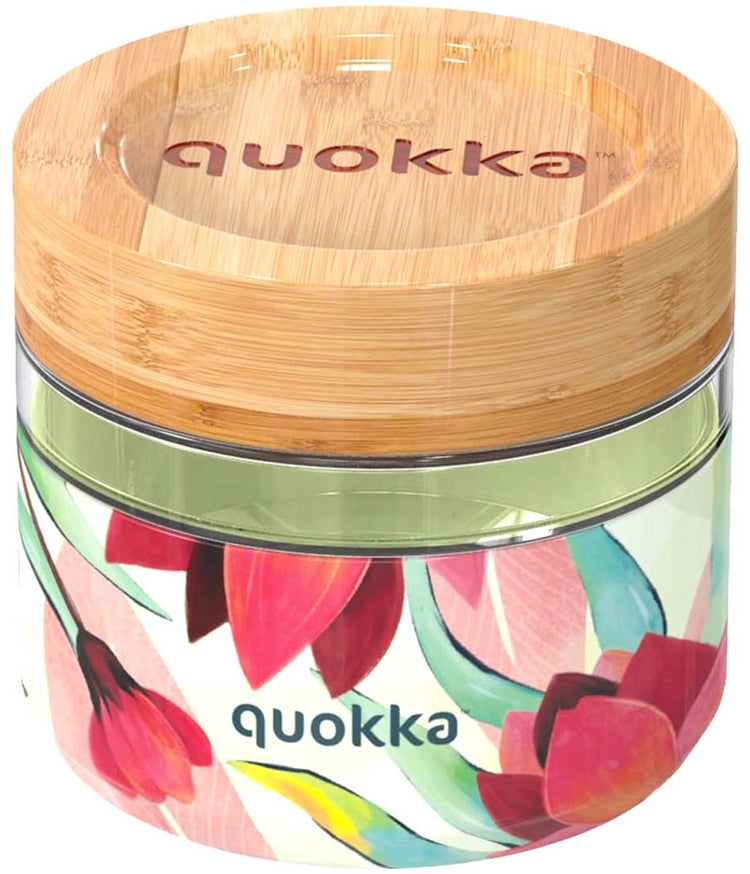 Quokka, récipient alimentaire 500ml décoration ressort avec couvercle en bambou, multicolore