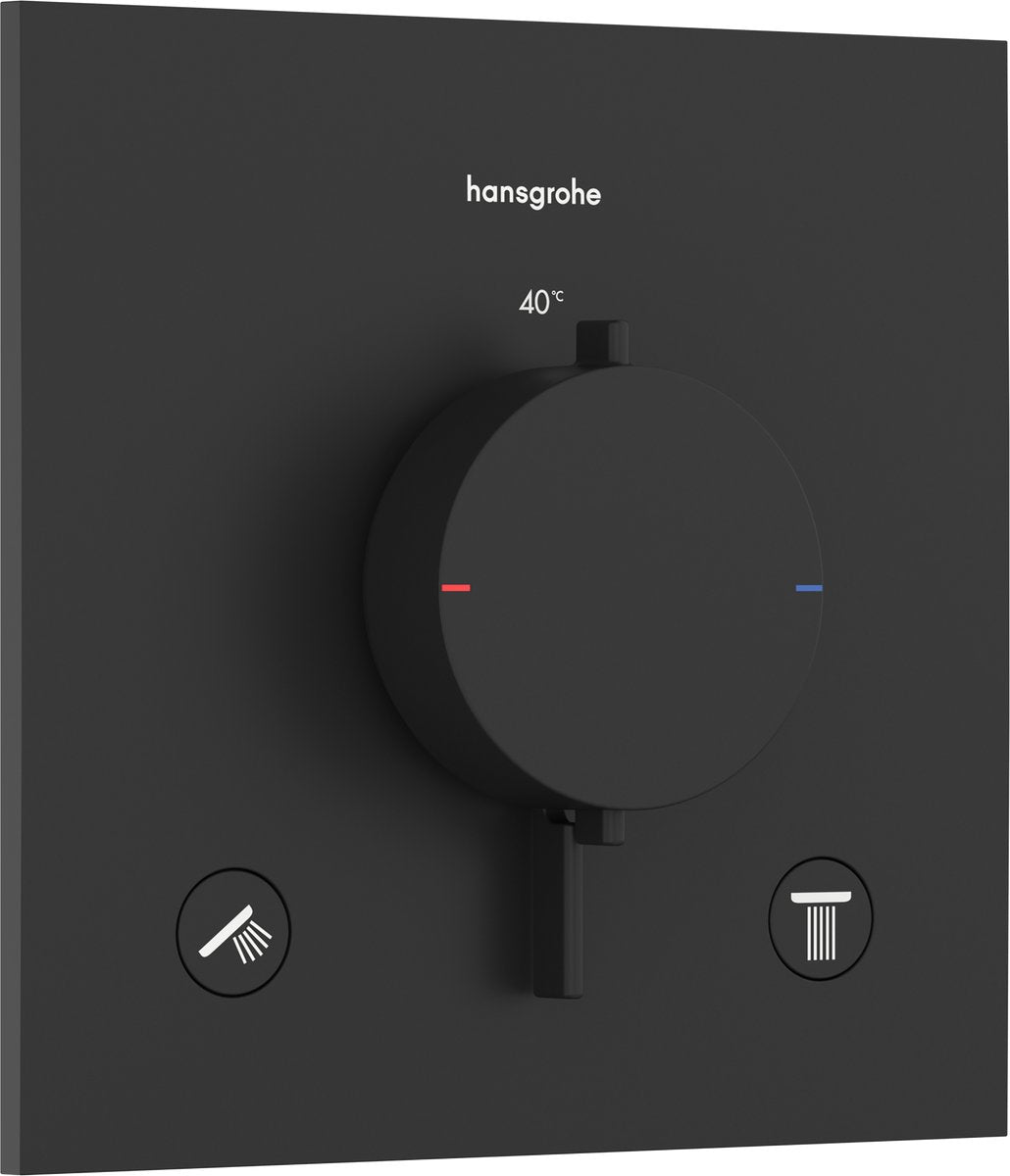 Hansgrohe ecostat confort e - thermostat intégré - 2 fonctions - douche - noir mat