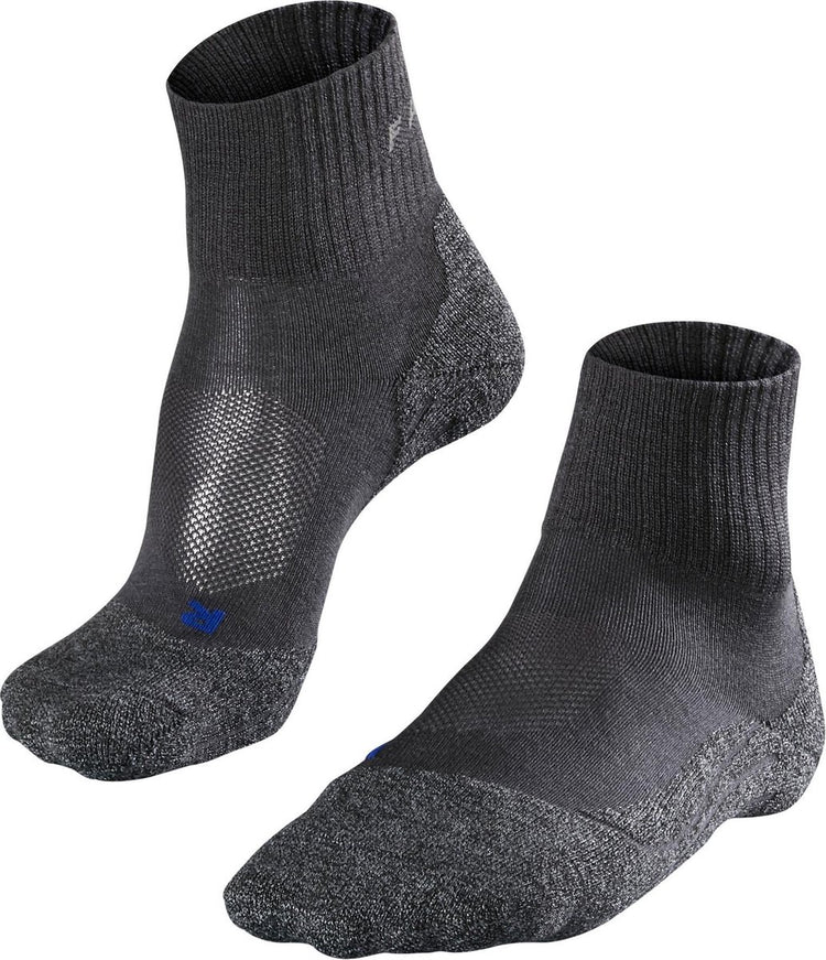 Falke tk2 cool chaussettes de marche courtes anti-ampoules en lyocell épais en matériau fonctionnel femme gris - taille 35-36