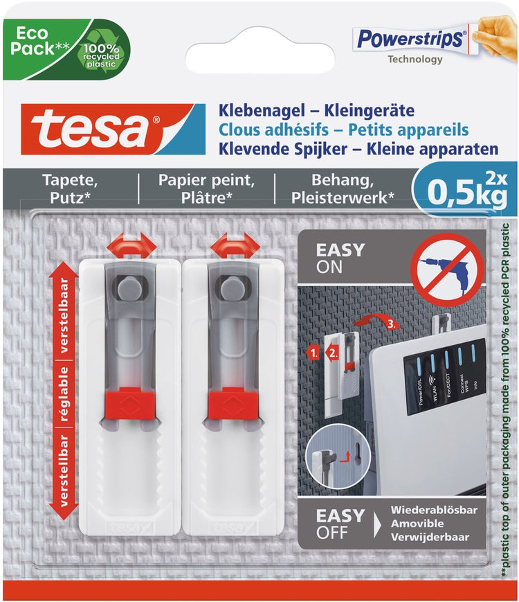 Tesa 1063384 - ® clou adhésif - application, papier peint et adhésif 0,5kg | 8 pièces