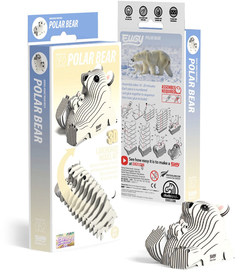 Puzzle 3D Eugy - ours polaire - animaux sauvages - durable - collectionnez-les tous - 6 ans