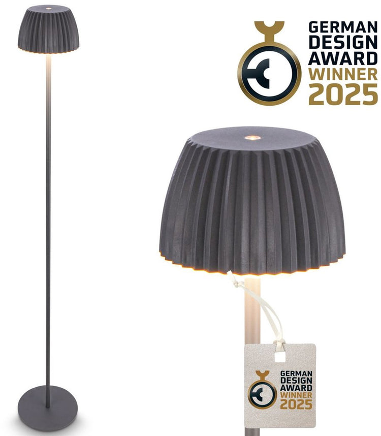 B.k.licht briloner champ - lampadaire rechargeable - lampe sur pied sans fil - dimmable - réglable en hauteur - pour intérieur et extérieur - anthracite - ø19 x 124 cm