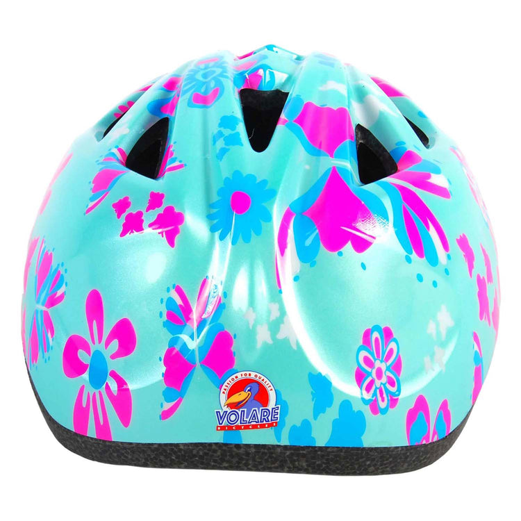 Volare le casque de vélo pour enfants XS Fleurs roses bleues 47-51 cm supplémentaires supplémentaires