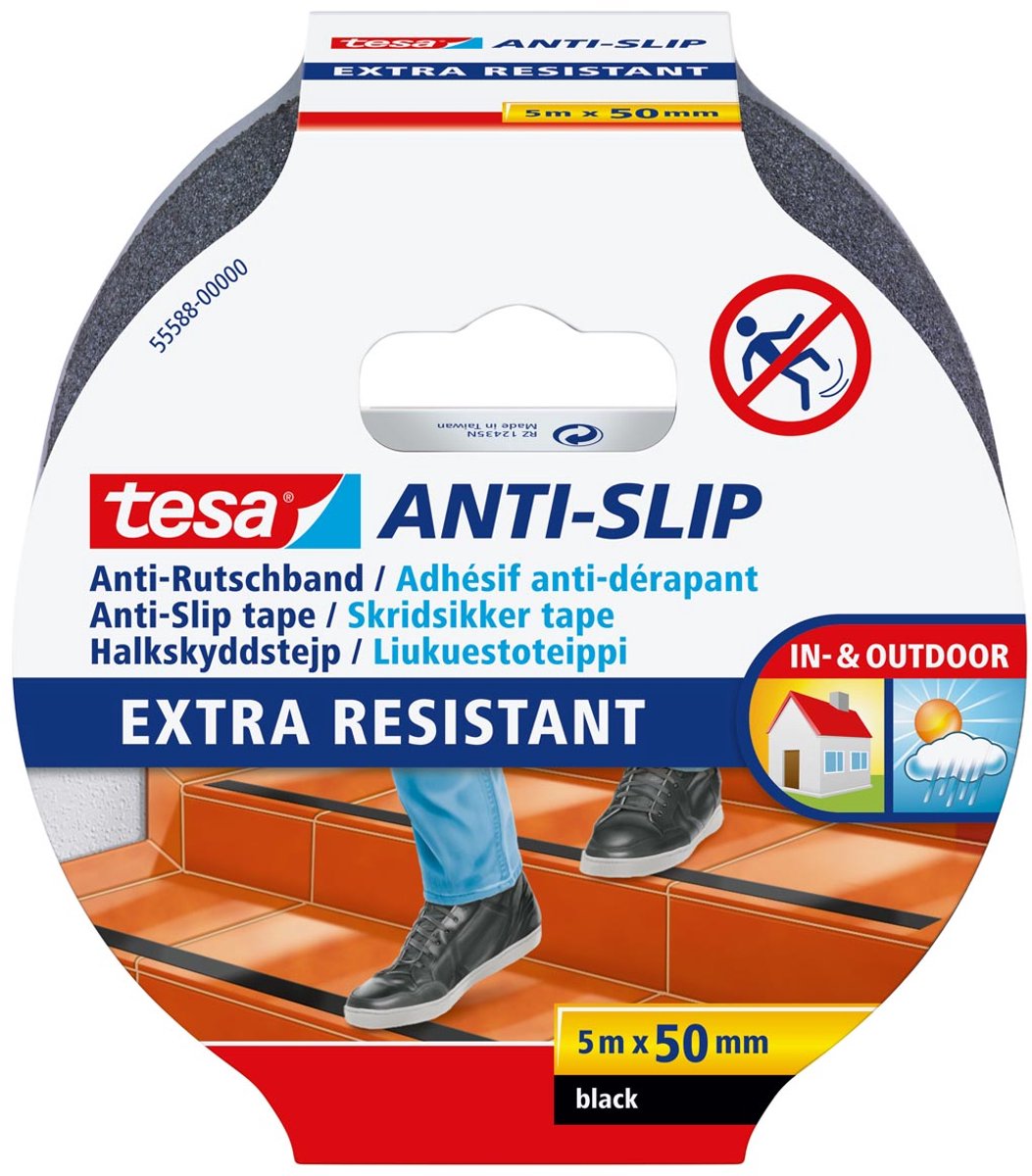 Tesa 1057377 - antidérapant noir 5m 50mm | 6 pièces