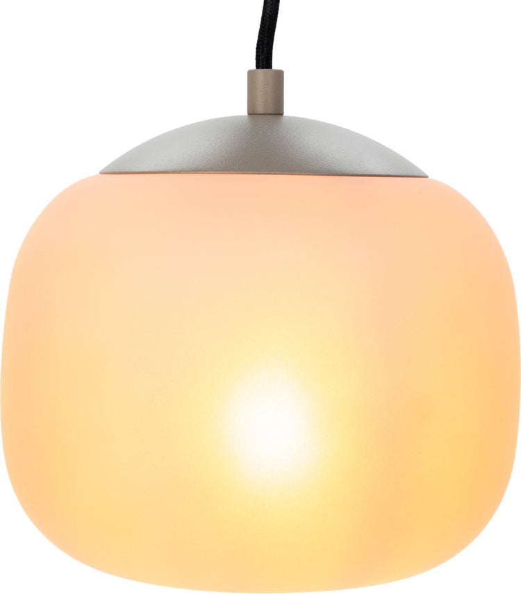 Lampe à suspension Eglo cominio - e27 - ø 18,5 cm - couleur sable | taupe - verre