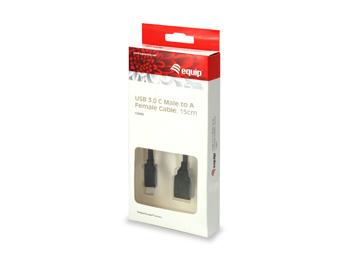 Équipement équipage 133455 USB 3.0 Cable C mâle pour taper une femelle, 15 cm