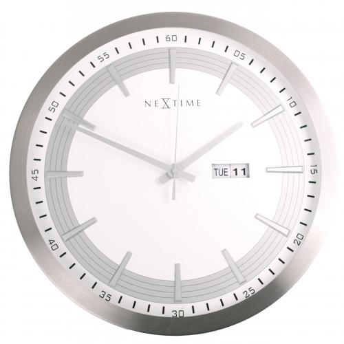 Nextime Nextime Klok 3009 Capitaine, Ø44 cm, mur, blanc