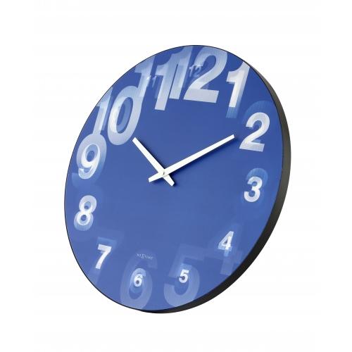 Nextime Nextime Klok 3077BL 3D, Ø39,5 cm, mur, blanc bleu