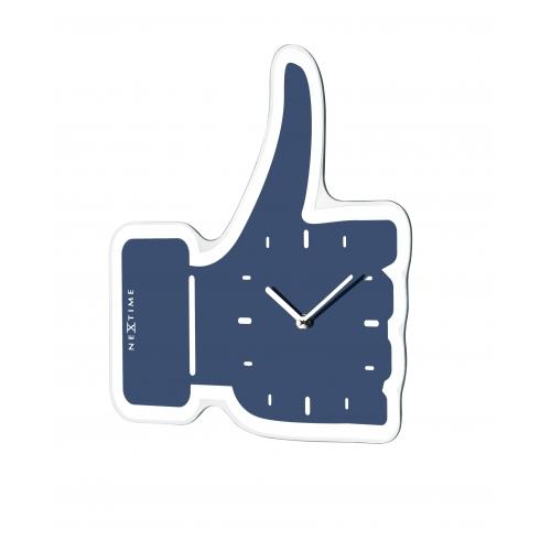 Nextime Nextime Klok 5185bl Mini Thumbs Up, 20,5x21, mur, argent bleu