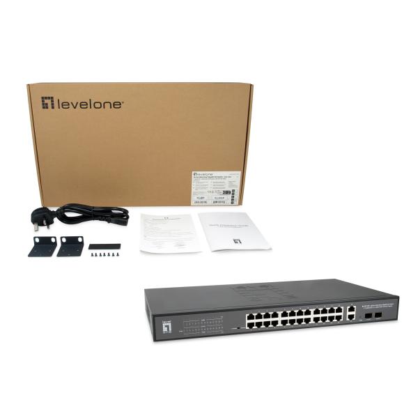Niveleone niveone GEP-2841 28-Port Web Managed Switch, L2, Gigabit Ethernet, sur Ethernet (POE)